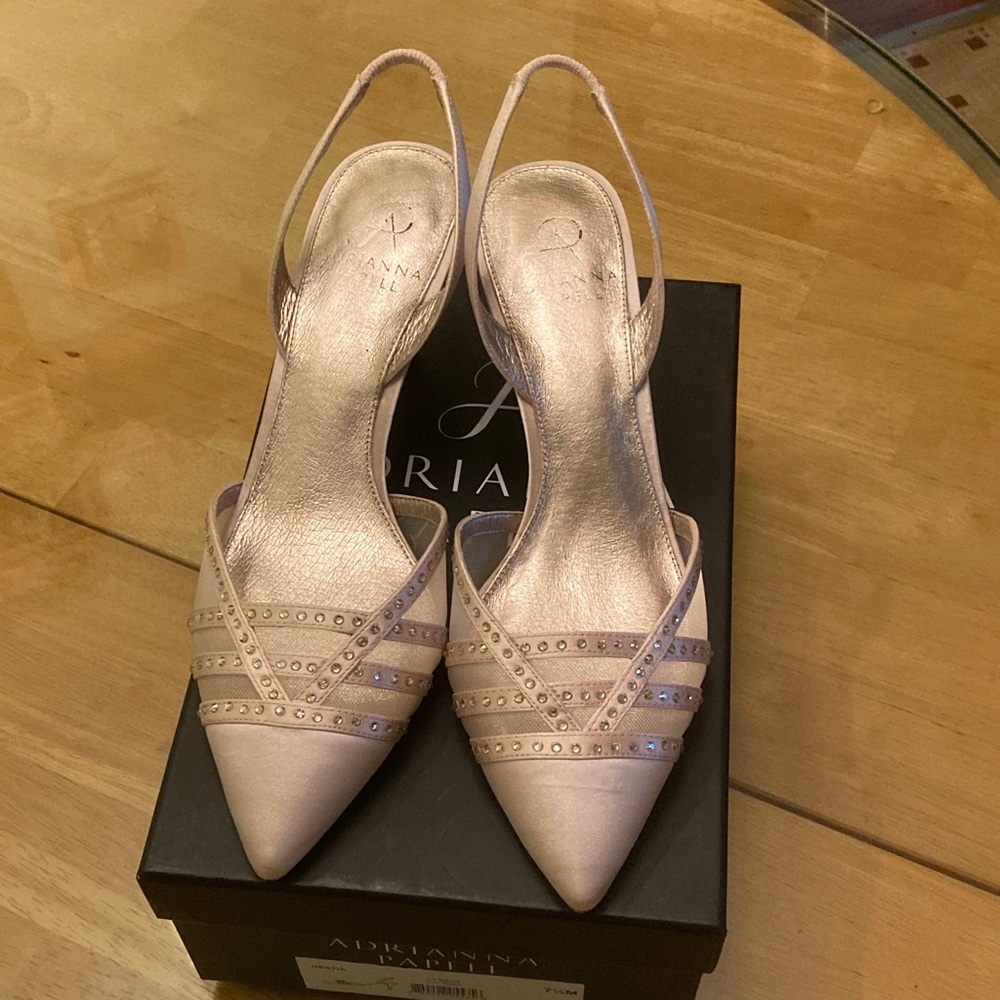 Adrianna Papell Light Sand Slingback Heels